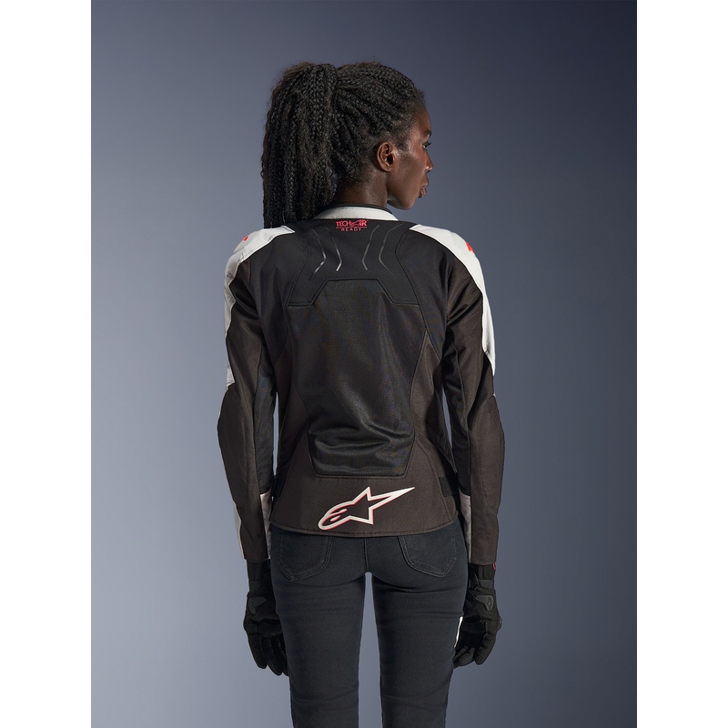 Veste de moto Alpinestars Stella SMX Air pour femme, gris clair-noir-rose