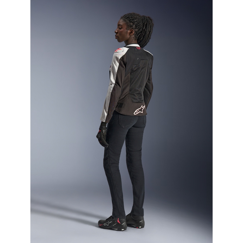 Veste de moto Alpinestars Stella SMX Air pour femme, gris clair-noir-rose