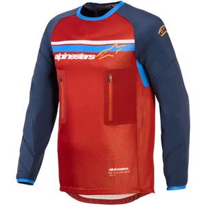 Maillot de motocross Alpinestars Maxdura Dual orange-bleu foncé