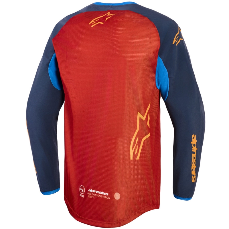 Maillot de motocross Alpinestars Maxdura Dual orange-bleu foncé