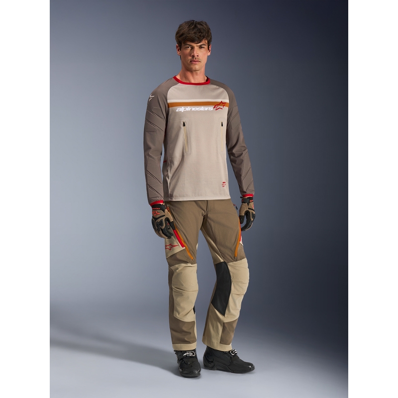 Maillot de motocross Alpinestars Maxdura Dual marron-orange