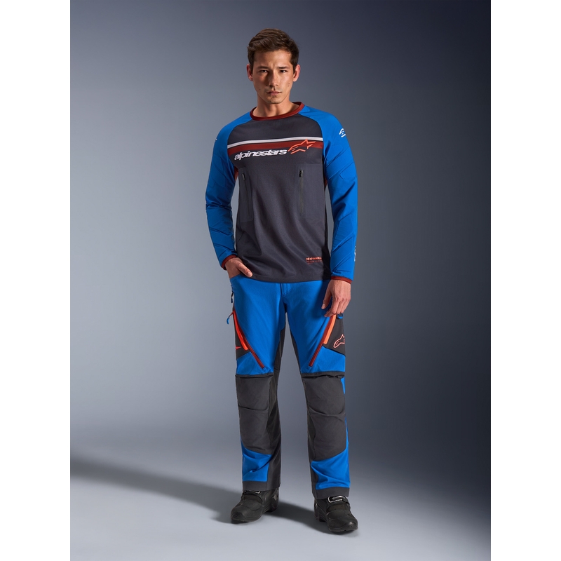 Maillot de motocross Alpinestars Maxdura Dual gris foncé-bleu-orange