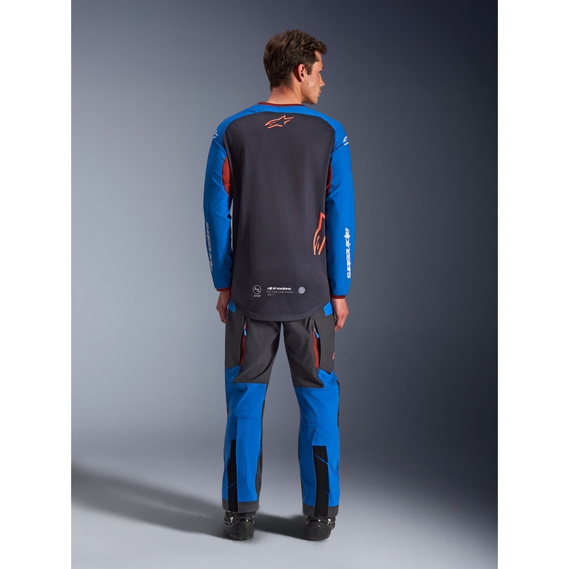Maillot de motocross Alpinestars Maxdura Dual gris foncé-bleu-orange