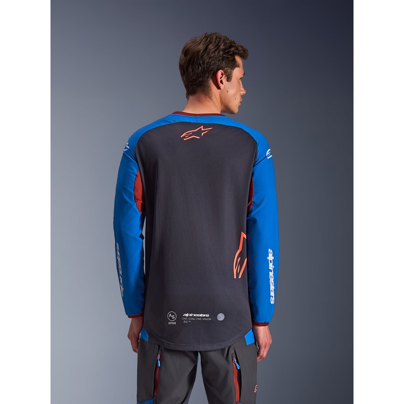 Maillot de motocross Alpinestars Maxdura Dual gris foncé-bleu-orange