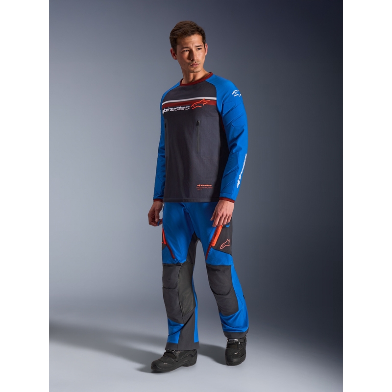 Maillot de motocross Alpinestars Maxdura Dual gris foncé-bleu-orange
