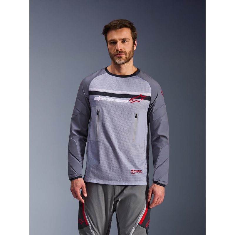 Maillot de motocross Alpinestars Maxdura Dual gris clair-gris foncé-orange