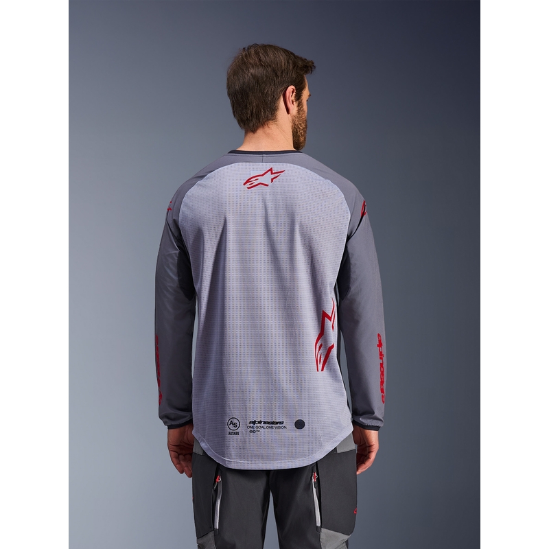 Maillot de motocross Alpinestars Maxdura Dual gris clair-gris foncé-orange