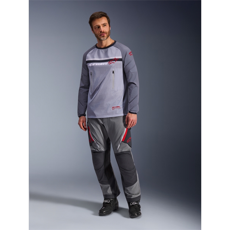 Maillot de motocross Alpinestars Maxdura Dual gris clair-gris foncé-orange