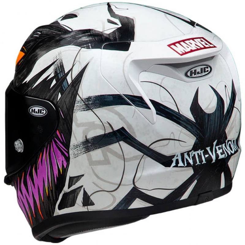 Casque intégral de moto HJC RPHA 12 Anti Venom 2 Marvel MC8 noir-blanc-violet