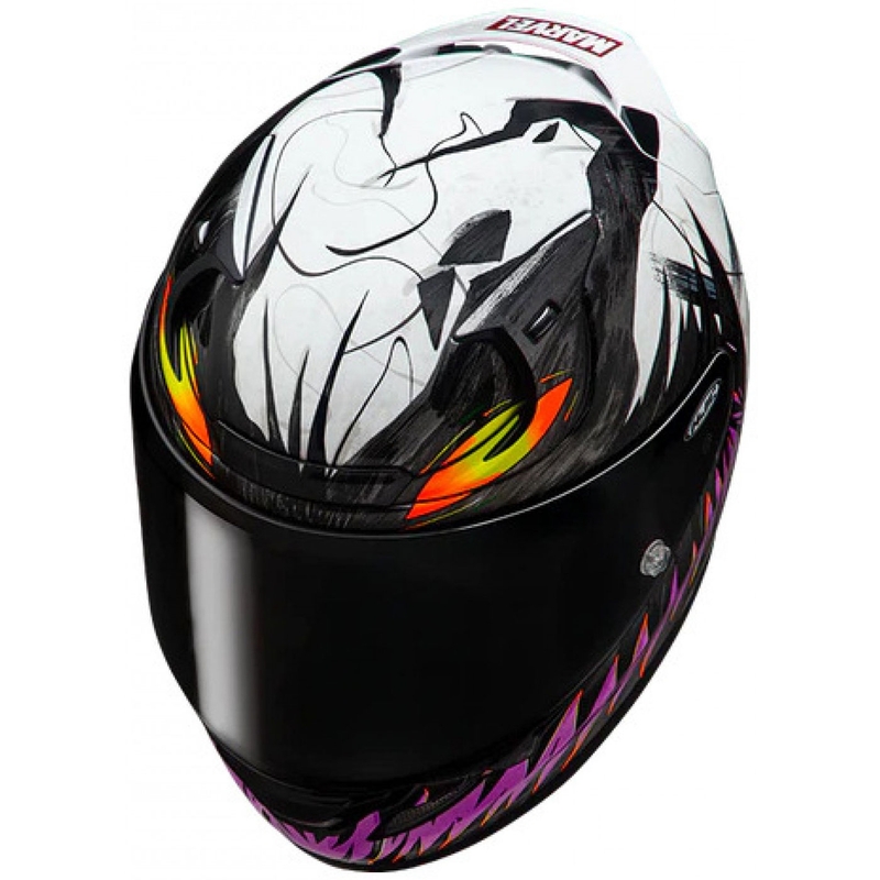 Casque intégral de moto HJC RPHA 12 Anti Venom 2 Marvel MC8 noir-blanc-violet