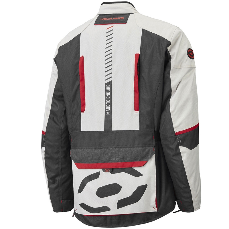 Veste de moto 4SQUARE Trailer Craft blanche-grise-rouge