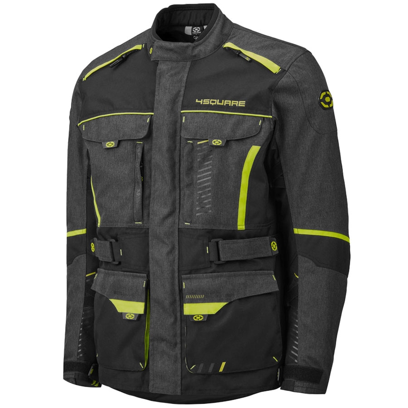 Veste de moto 4SQUARE Trailer Craft grise et jaune fluo