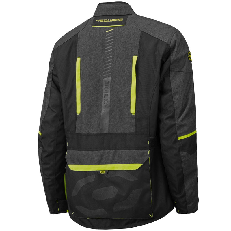 Veste de moto 4SQUARE Trailer Craft grise et jaune fluo