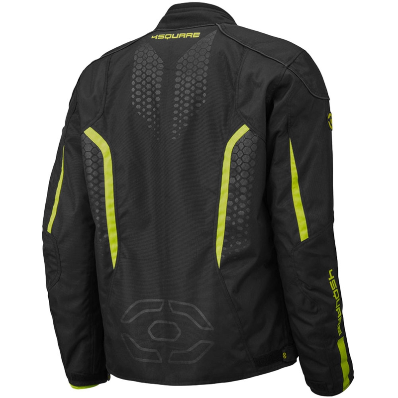 Blouson de moto 4SQUARE Sportster Dart noir et jaune fluo
