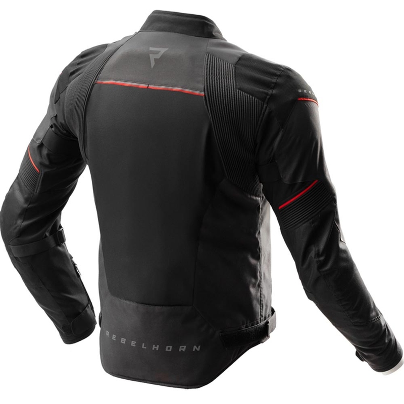 Blouson de moto Rebelhorn Swift noir-gris foncé-rouge