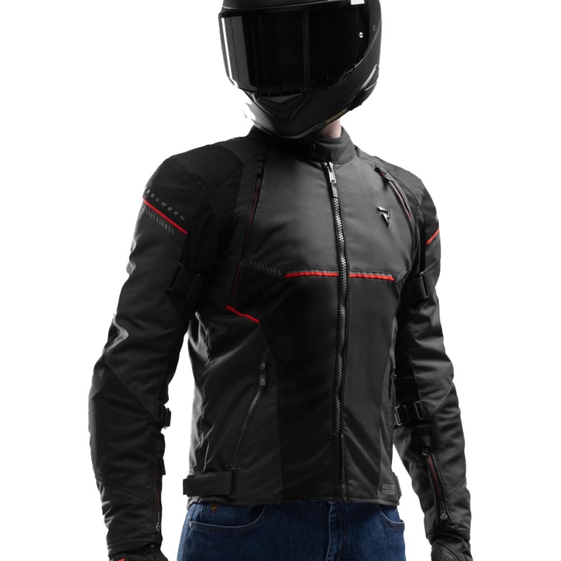 Blouson de moto Rebelhorn Swift noir-gris foncé-rouge