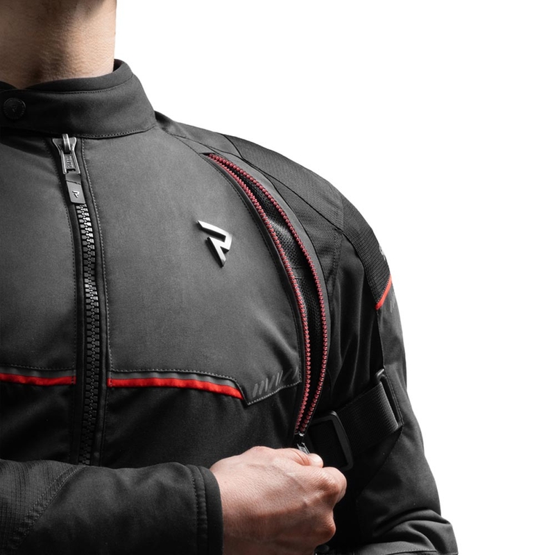 Blouson de moto Rebelhorn Swift noir-gris foncé-rouge
