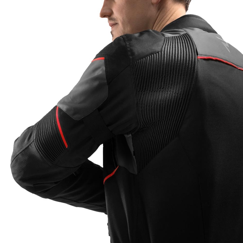 Blouson de moto Rebelhorn Swift noir-gris foncé-rouge