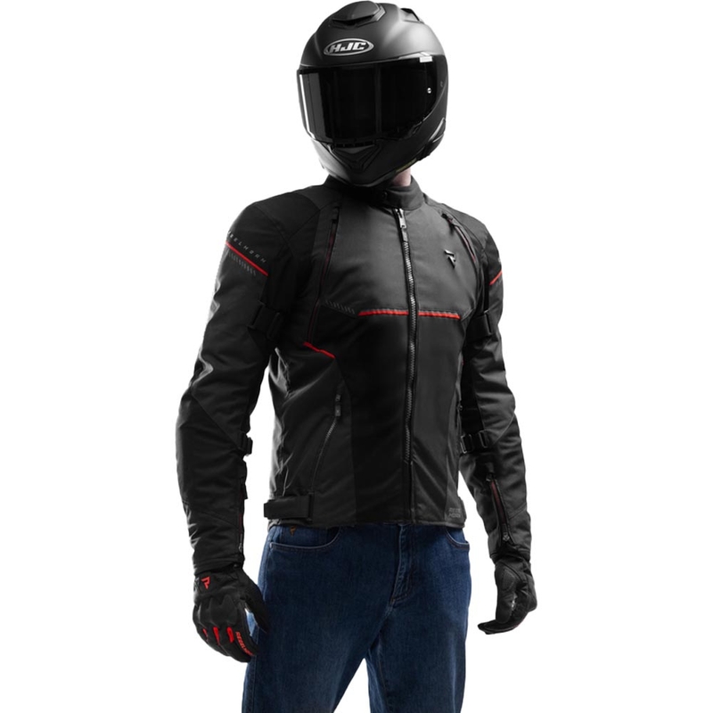 Blouson de moto Rebelhorn Swift noir-gris foncé-rouge