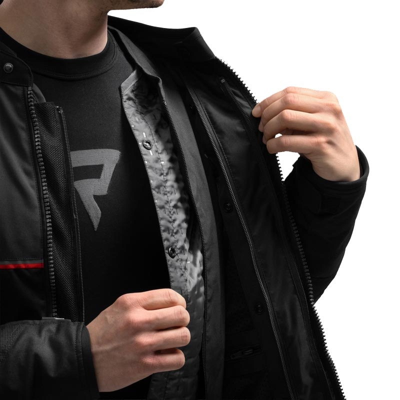 Blouson de moto Rebelhorn Swift noir-gris foncé-rouge