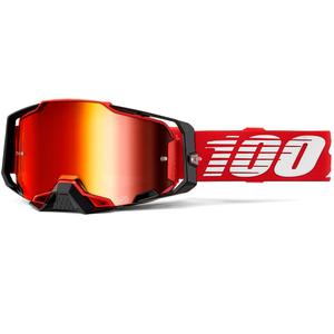 Lunettes de motocross 100% Armega Rouge avec plexiglas rouge