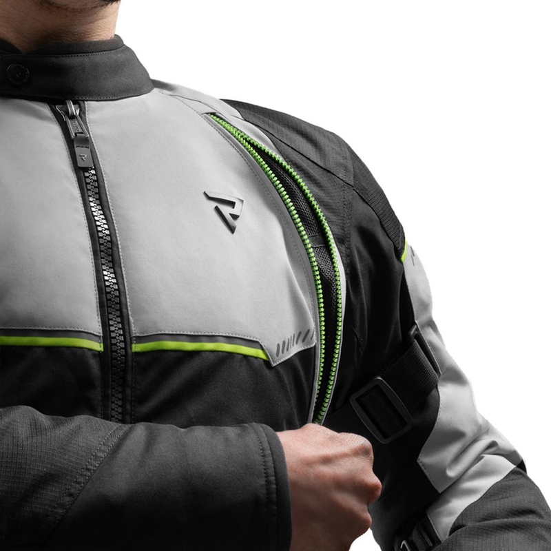 Blouson de moto Rebelhorn Swift gris clair-jaune fluo