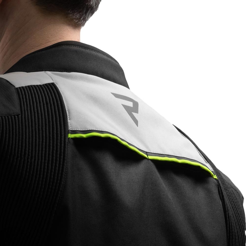 Blouson de moto Rebelhorn Swift gris clair-jaune fluo