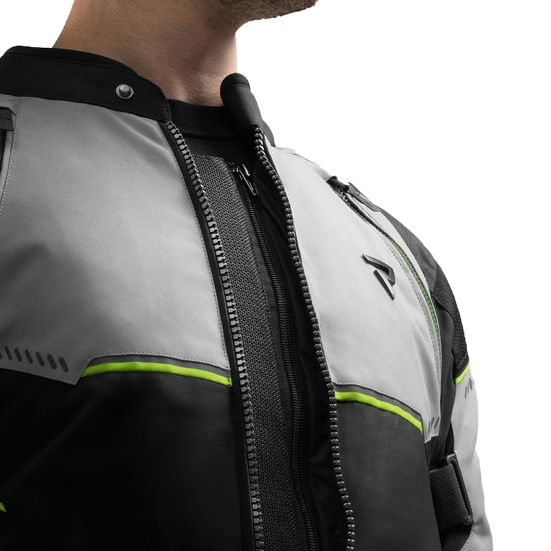 Blouson de moto Rebelhorn Swift gris clair-jaune fluo