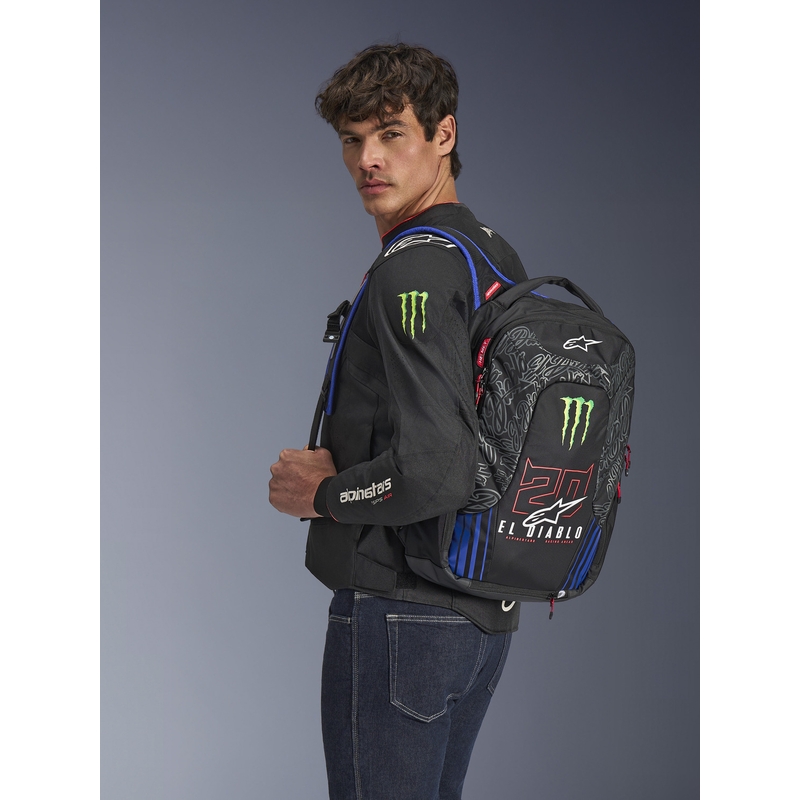 Sac à dos Alpinestars City Hunter V2 FQ20 Monster Collection Noir-Rouge fluo-Bleu-Vert 22 L