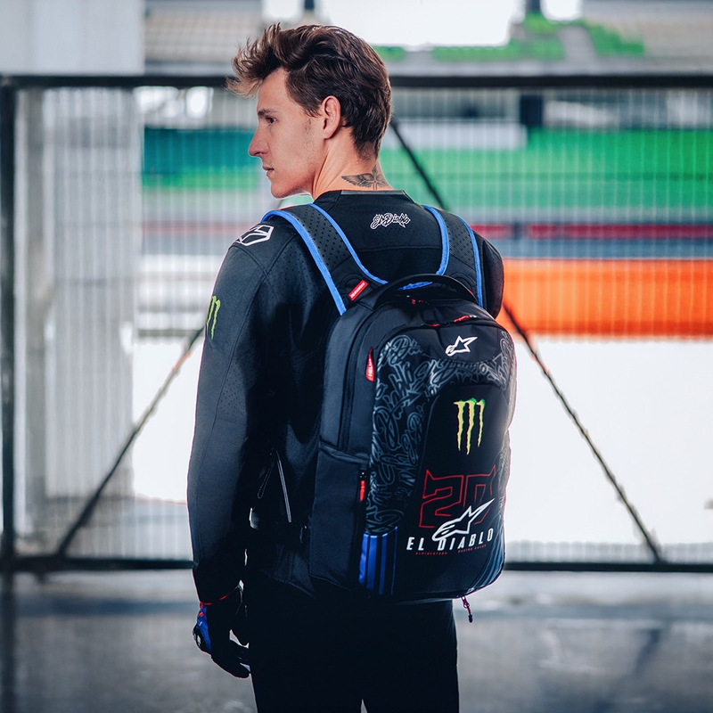 Sac à dos Alpinestars City Hunter V2 FQ20 Monster Collection Noir-Rouge fluo-Bleu-Vert 22 L