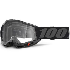 Lunettes de motocross 100% ACCURI 2 OTG noires avec verres en plexiglas transparents