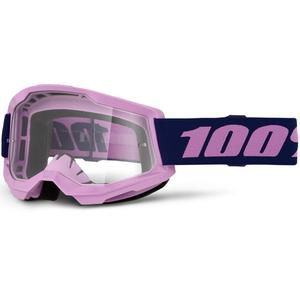 Lunettes de motocross 100% STRATA 2 NEUVES violettes avec verres en plexiglas transparents