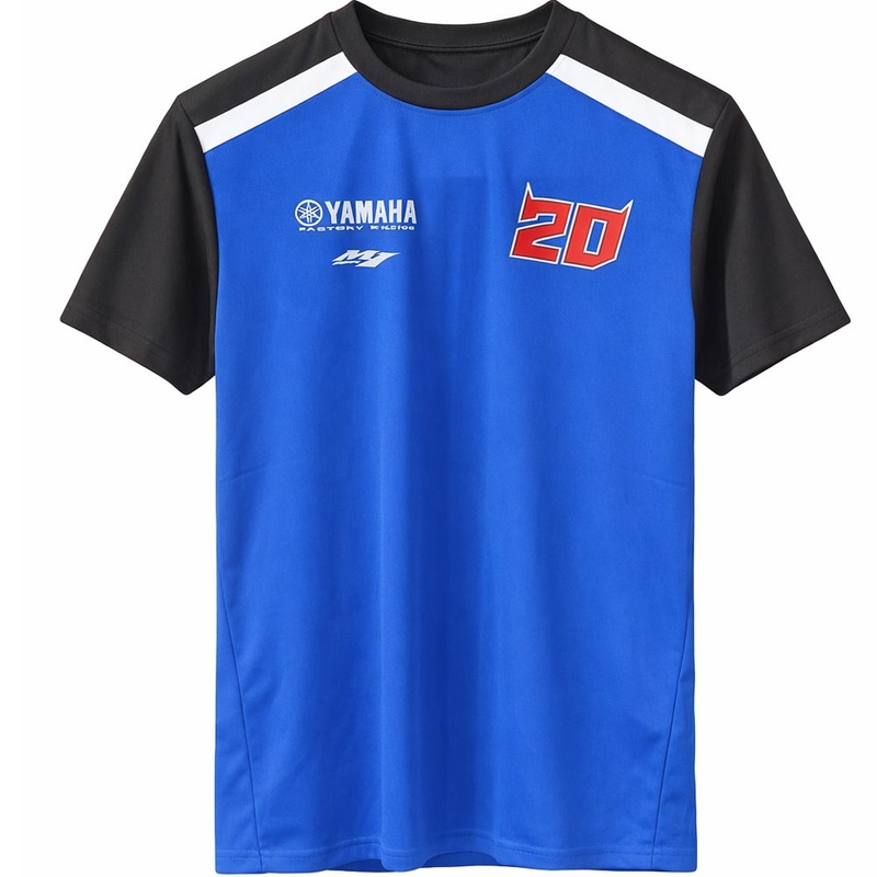 T-shirt Yamaha blanc, ruban bleu