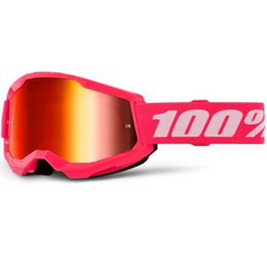 Lunettes de motocross 100% STRATA 2 NEUVES roses avec plexiglas rouge