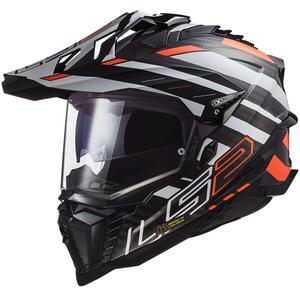 Casque d'enduro LS2 MX701 Explorer C Edge 06 noir-gris-orange fluo
