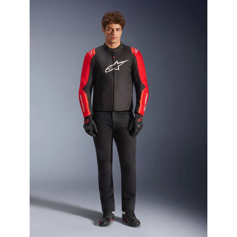 Veste de moto Alpinestars T-SPS 2 imperméable rouge-noir-blanc