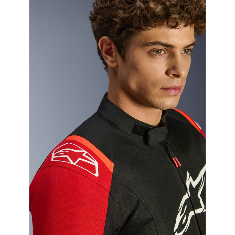 Veste de moto Alpinestars T-SPS 2 imperméable rouge-noir-blanc