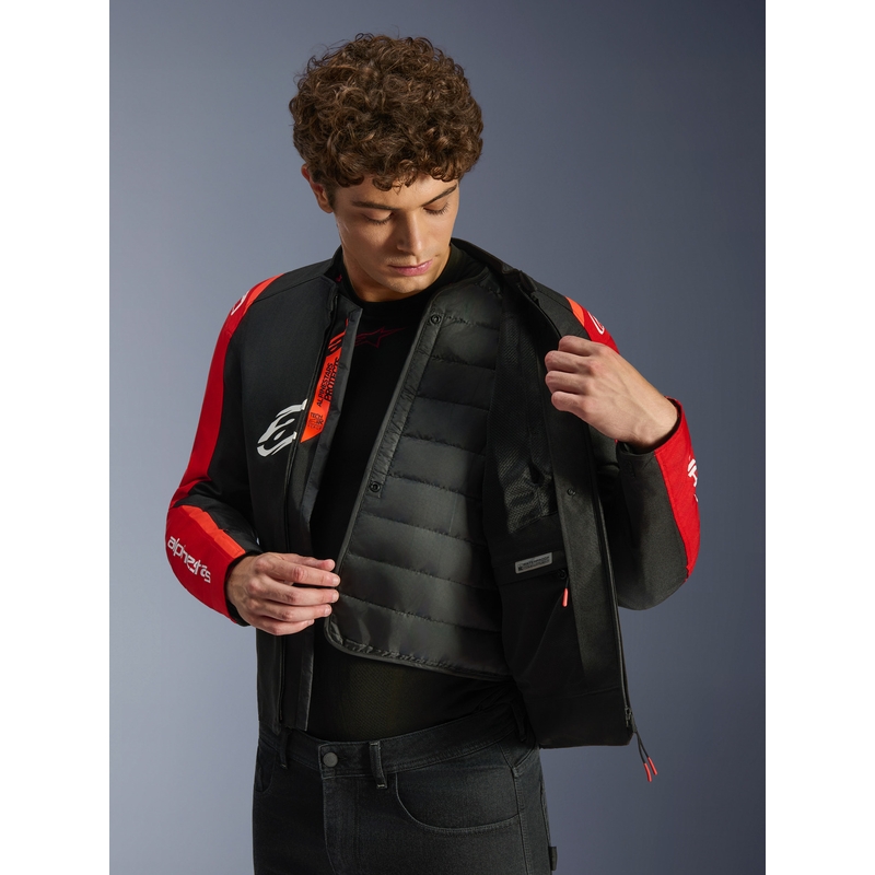 Veste de moto Alpinestars T-SPS 2 imperméable rouge-noir-blanc