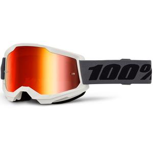 Lunettes de motocross 100% STRATA 2 NEUVES grises avec plexiglas rouge