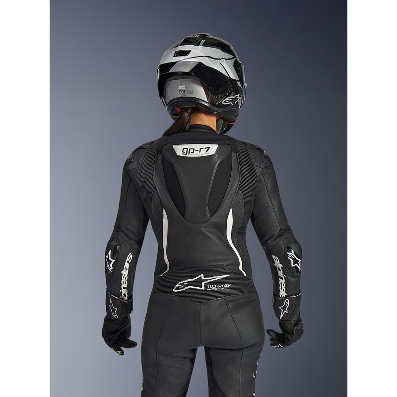 Combinaison de moto en cuir une pièce Alpinestars Stella GP-R7 pour femme, noire