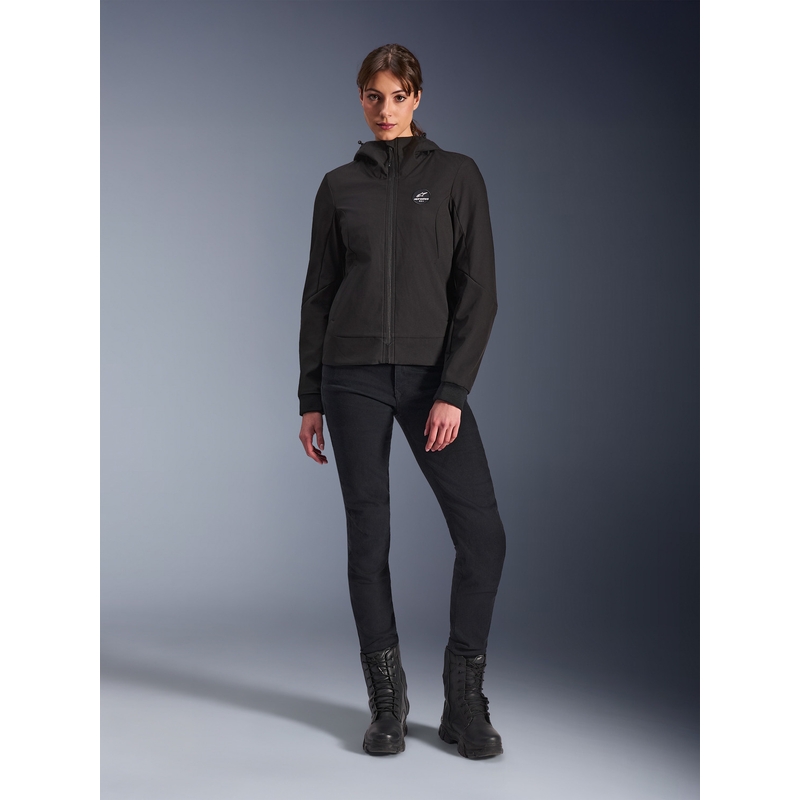 Veste de moto Alpinestars Stella Radium Tech Hoodie pour femme, noire