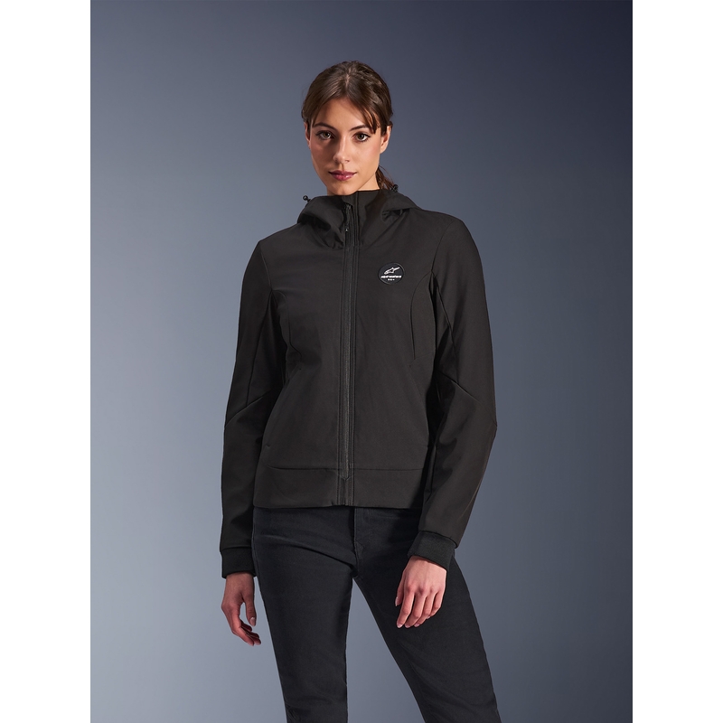 Veste de moto Alpinestars Stella Radium Tech Hoodie pour femme, noire