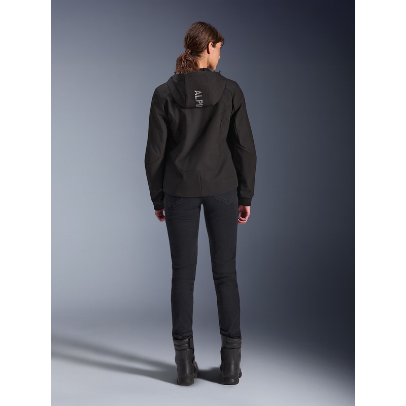 Veste de moto Alpinestars Stella Radium Tech Hoodie pour femme, noire