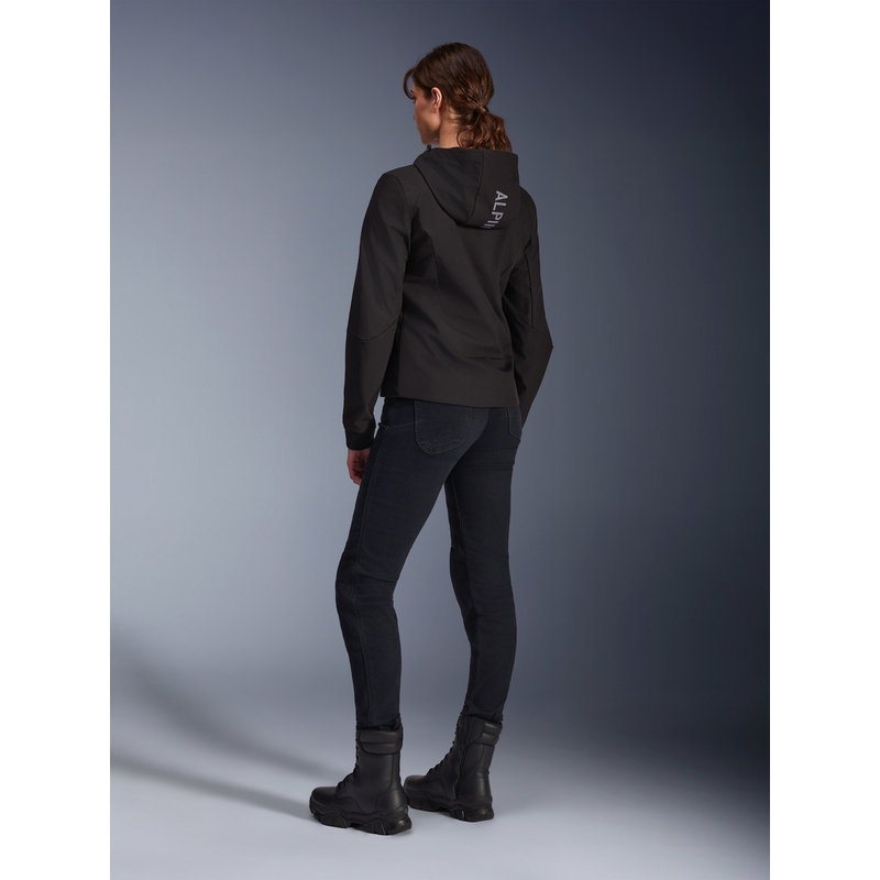 Veste de moto Alpinestars Stella Radium Tech Hoodie pour femme, noire