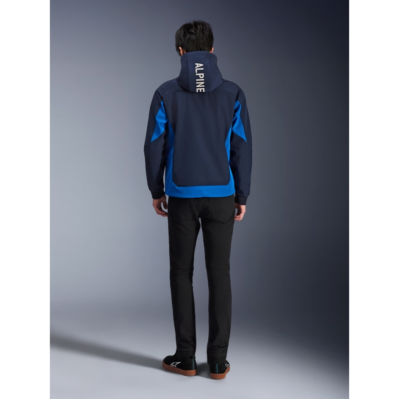 Sweat à capuche Alpinestars Radium Tech, bleu foncé, pour motards.