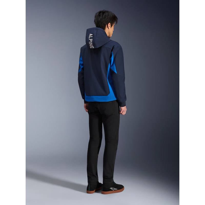 Sweat à capuche Alpinestars Radium Tech, bleu foncé, pour motards.