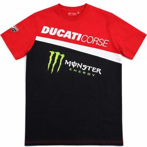 T-shirt Ducati Corse Monster Diagonal rouge et noir