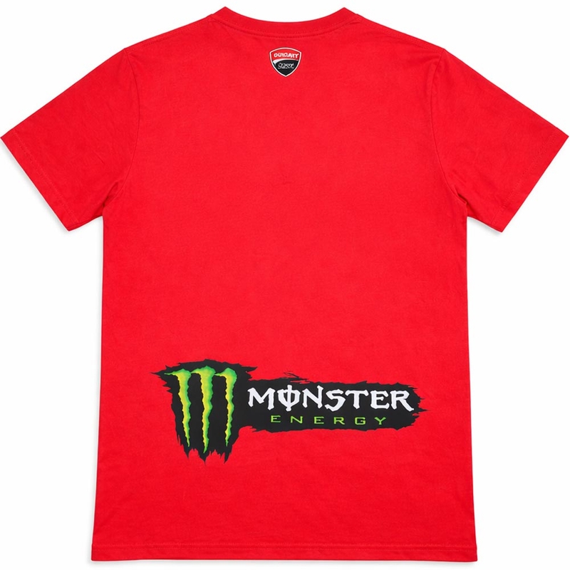T-shirt Ducati Corse Monster Diagonal rouge et noir