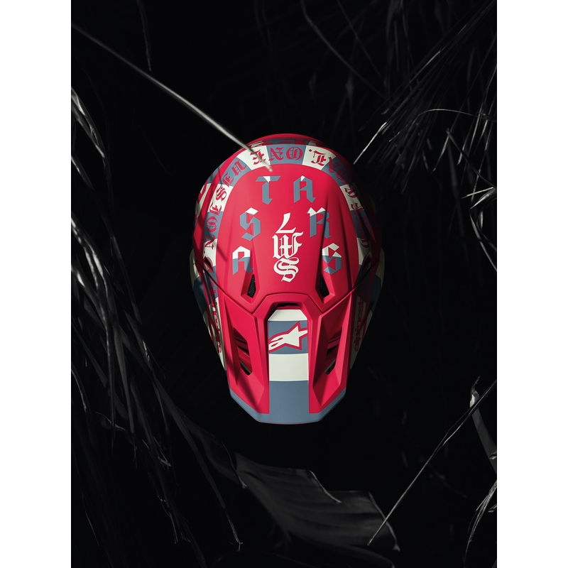 Casque de motocross Alpinestars Supertech S-M7 édition limitée Beast Coast gris-noir-orange