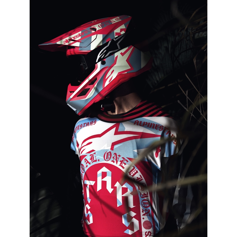 Casque de motocross Alpinestars Supertech S-M7 édition limitée Beast Coast gris-noir-orange